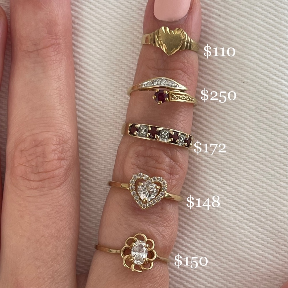 Solid 10K yellow gold vintage ring CZ cubic zirconia 90s minimalist 10 karat VTG - Picture 15 of 16